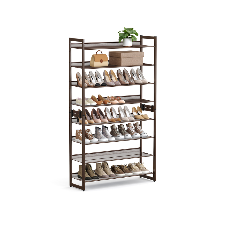 8-Tier Metal Shoe Organizer - Bronze - 12.1"D x 36.4"W x 64.4"H