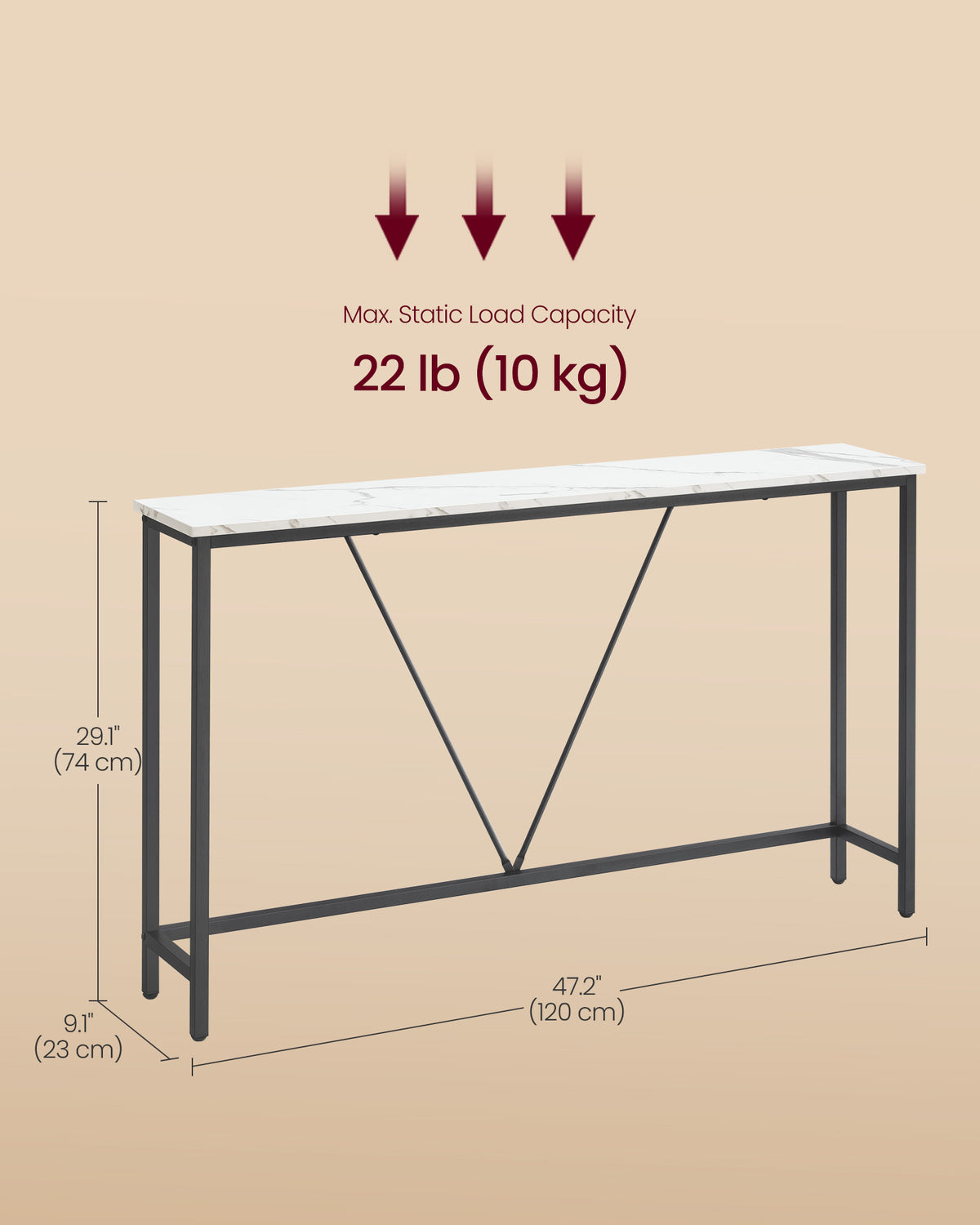 Console Table - Sofa Table - Narrow Entryway Table
