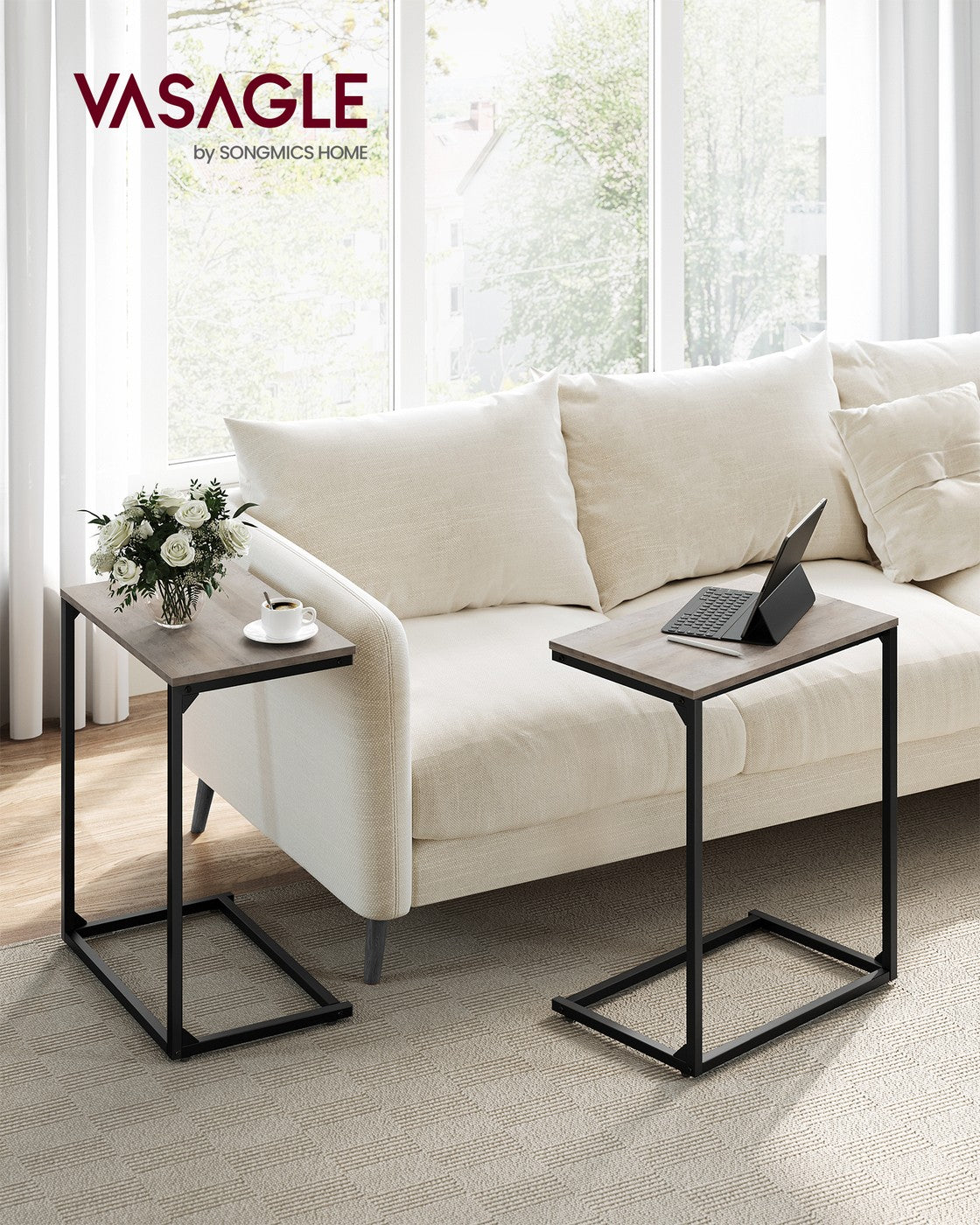 C Shape Side Table for Sofa and Bed in Living Room and Bedroom