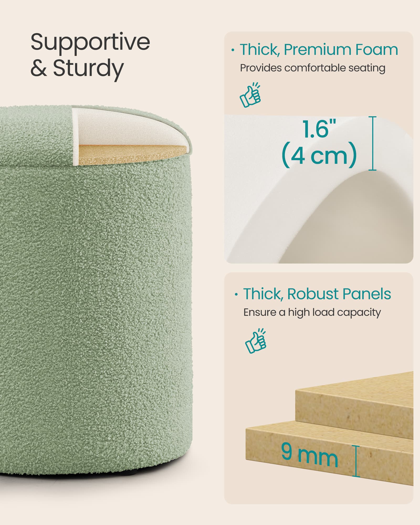 Set Of 2 Round Storage Stools