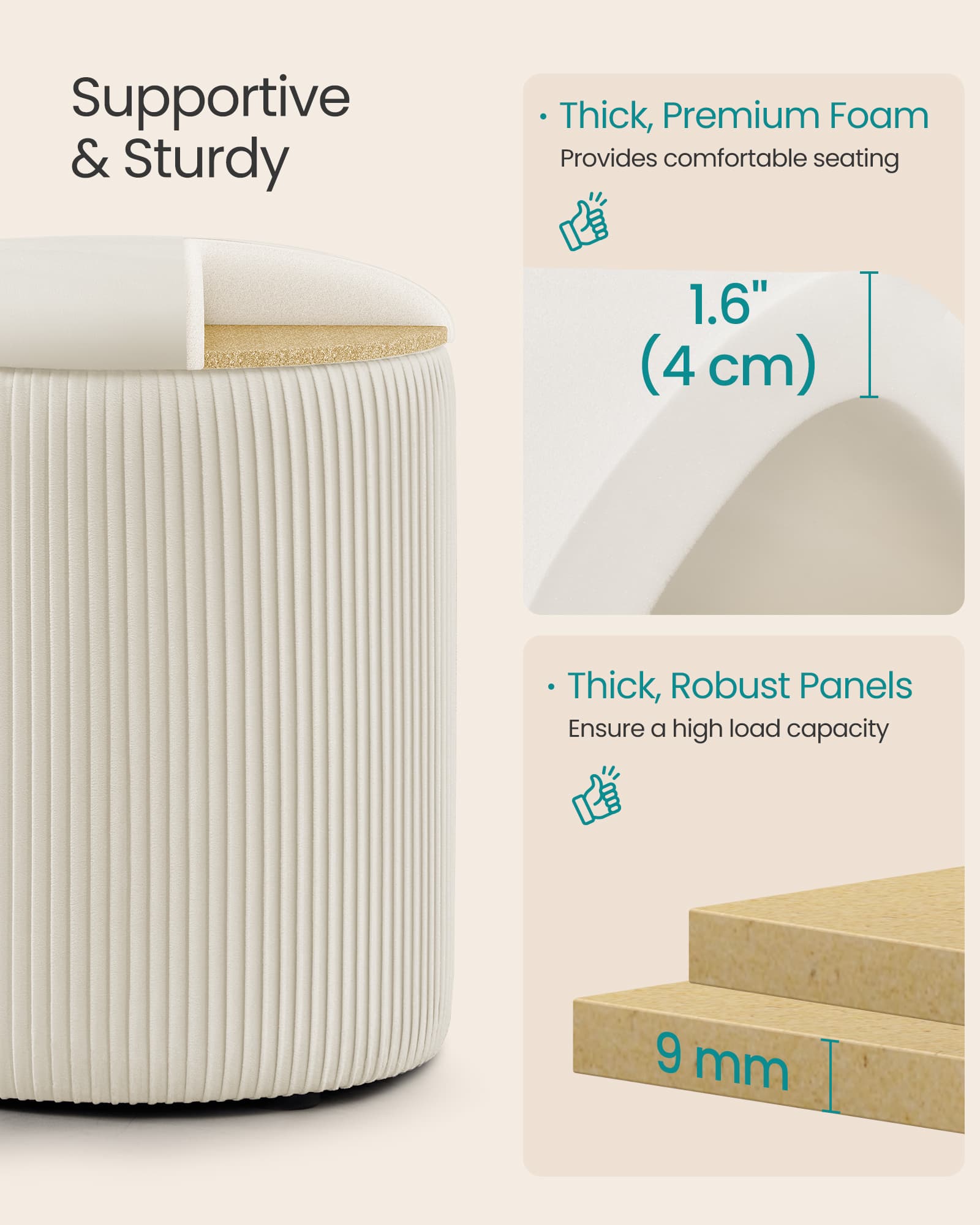 Set Of 2 Round Storage Stools