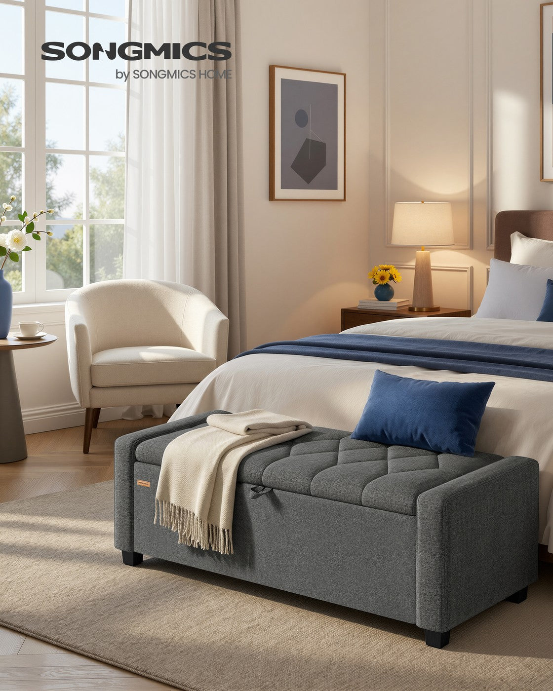 48 Inch Linen Storage Bench