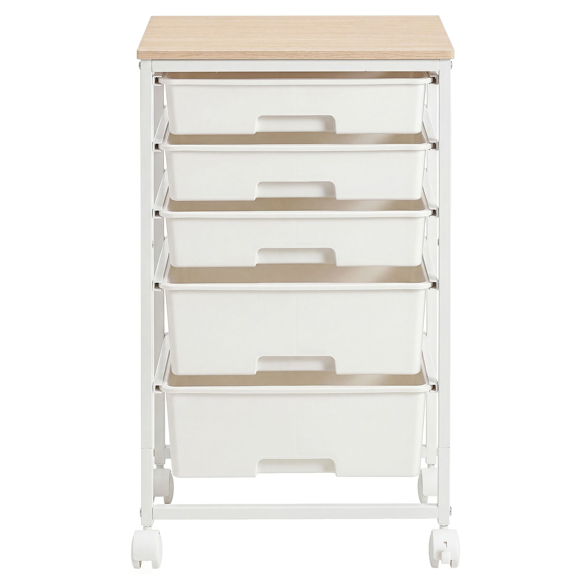 5-Drawer Rolling Storage Cart - White - 5-Drawer