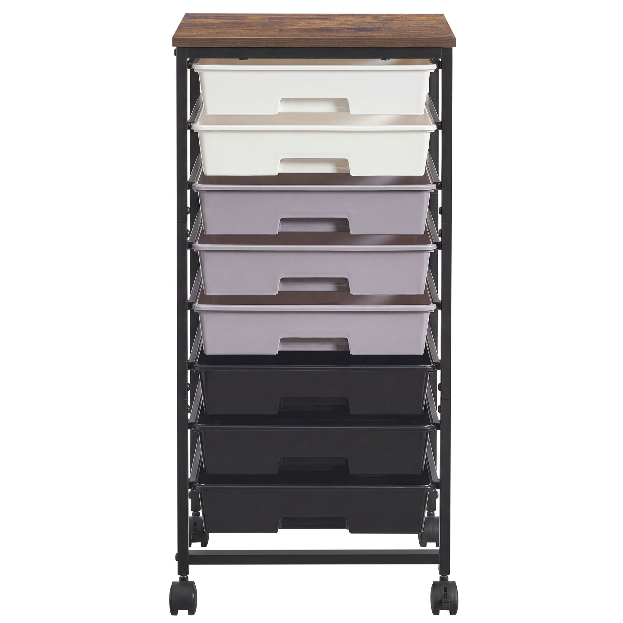 5-Drawer Rolling Storage Cart - Black - 8-Drawer