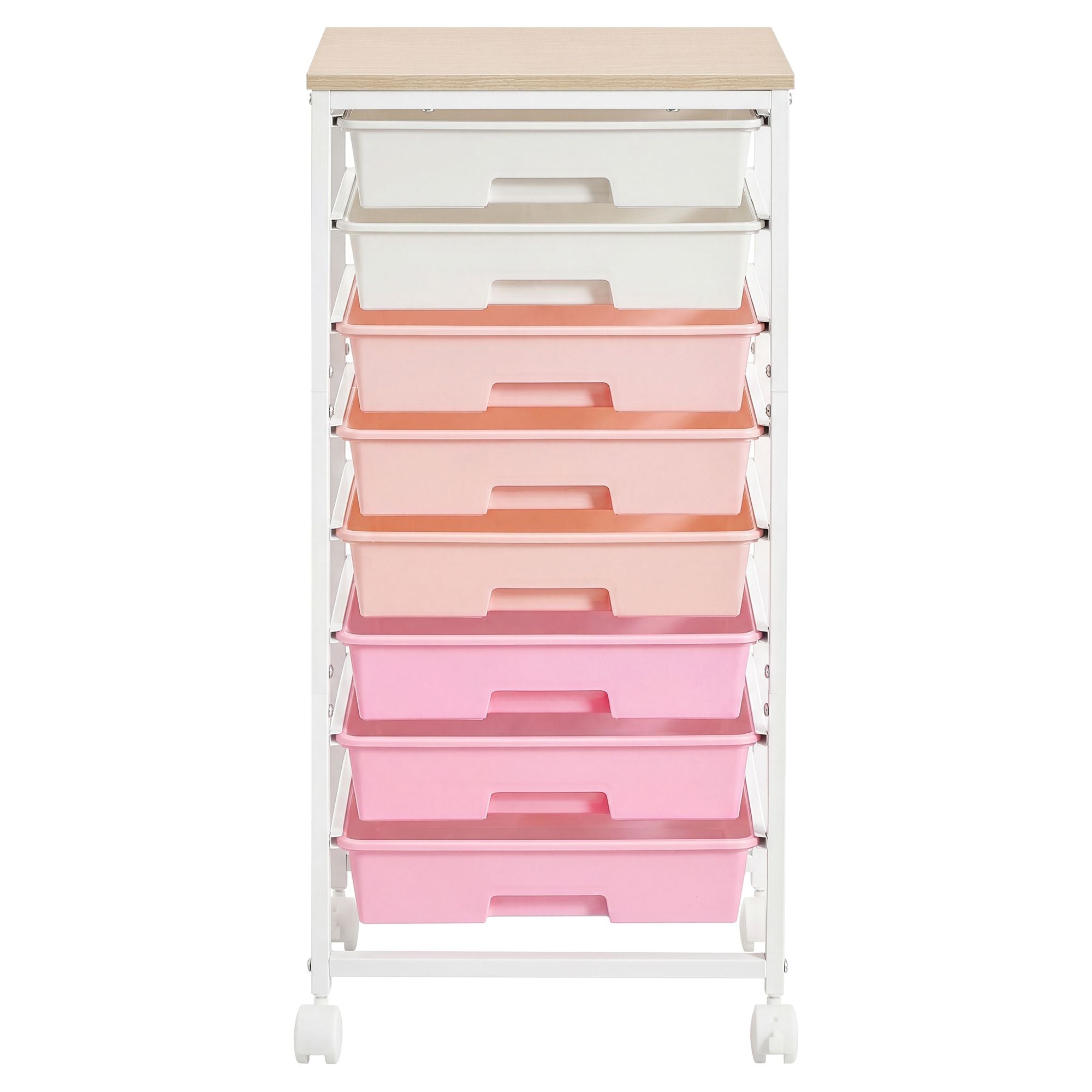 5-Drawer Rolling Storage Cart - Pink - 8-Drawer
