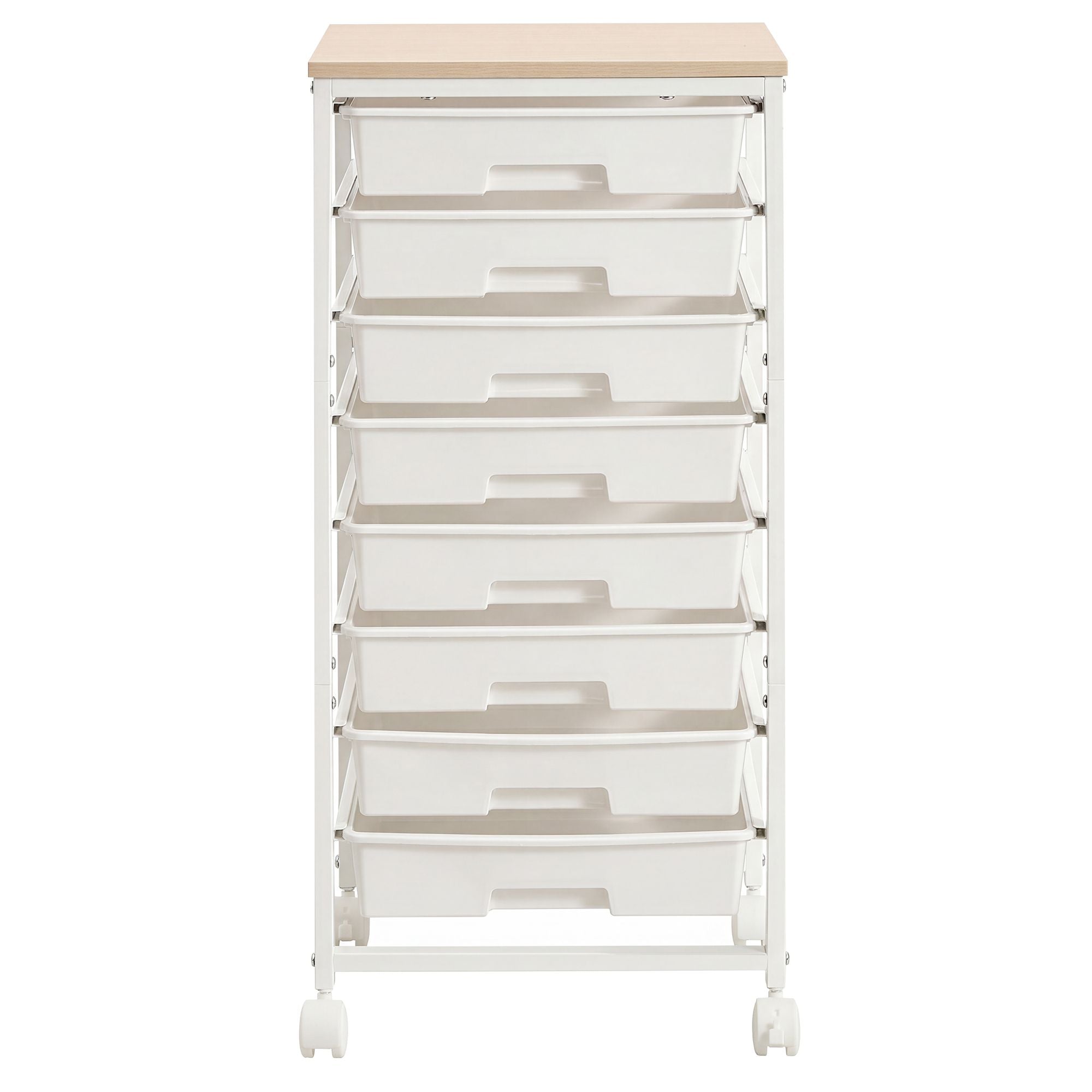 5-Drawer Rolling Storage Cart - White - 8-Drawer