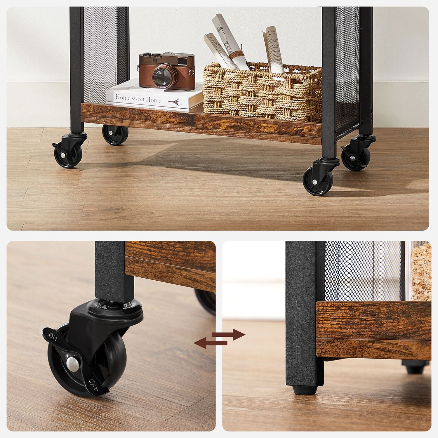 3-Tier Narrow Storage Cart with Wheels