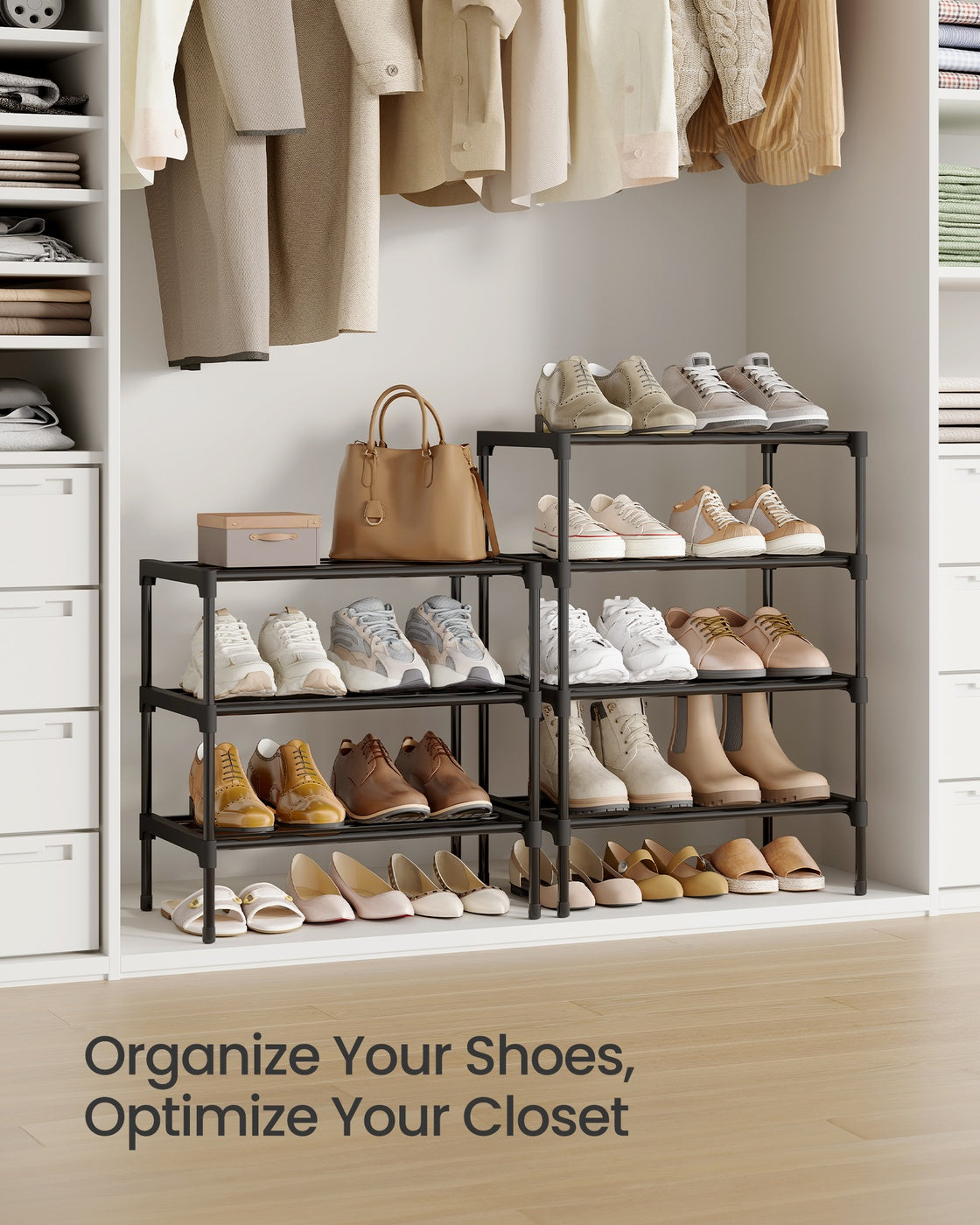 Shoe Rack for Closet - Compact Metal Shoe Organizer Shelf for Entryway