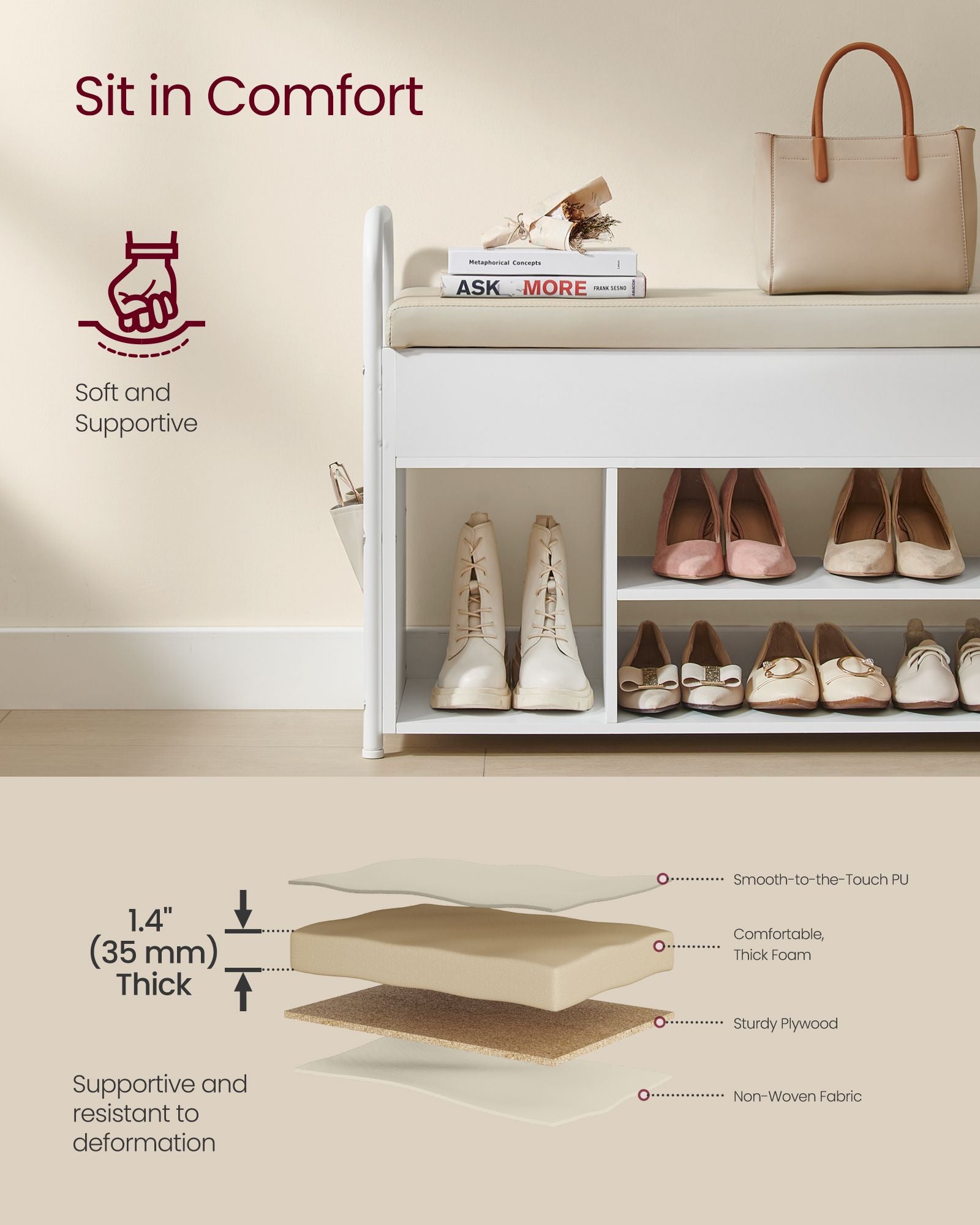 Shoe Bench - Shoe Rack - Entryway Furniture