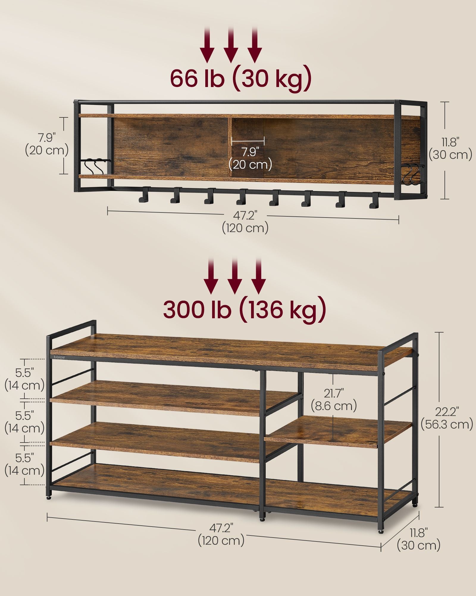 Hall Tree with Shoe Bench - Coat Rack Shoe Bench Set - Entryway Furniture
