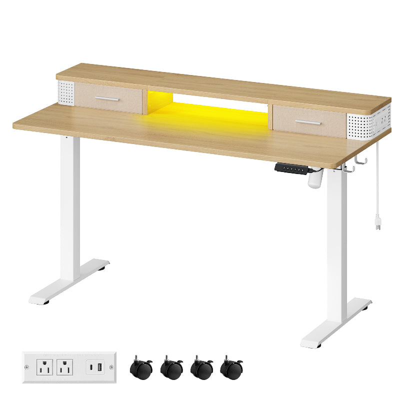 Electric Standing Desk - Straw Yellow