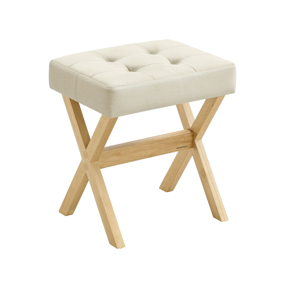 Padded Makeup Stool - Sand + Beige