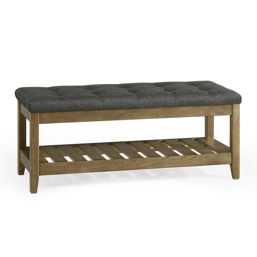 Upholstered Bedroom Bench - Gray