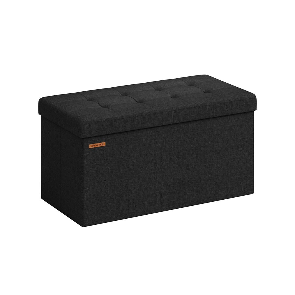 Storage Ottoman With Flipping Lid - Black