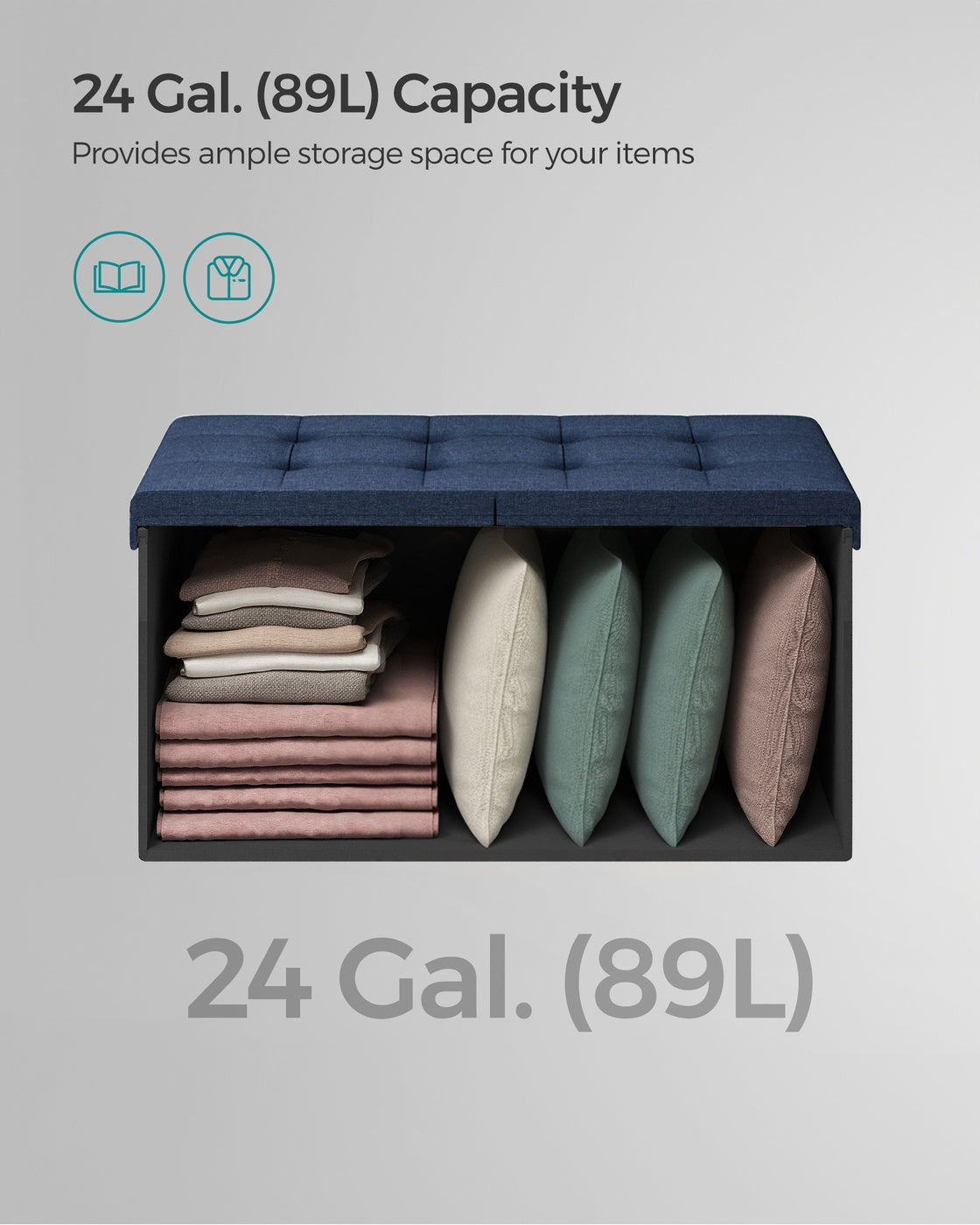 Storage Ottoman With Flipping Lid