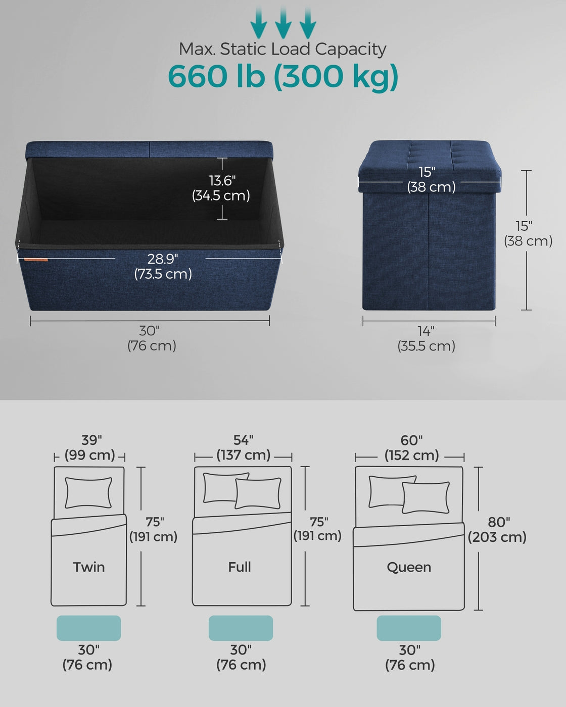 Storage Ottoman With Flipping Lid
