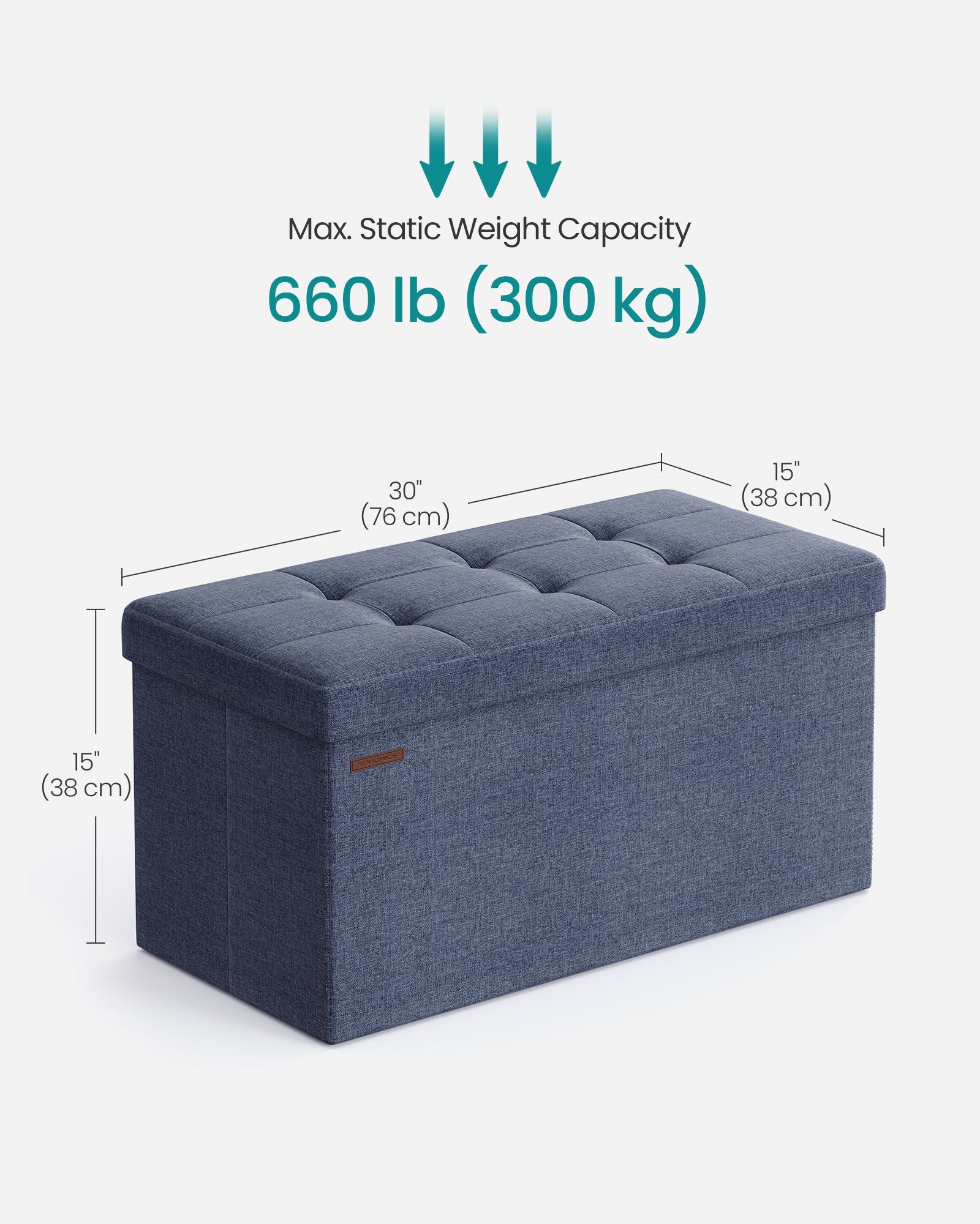Folding Storage Ottoman Bench