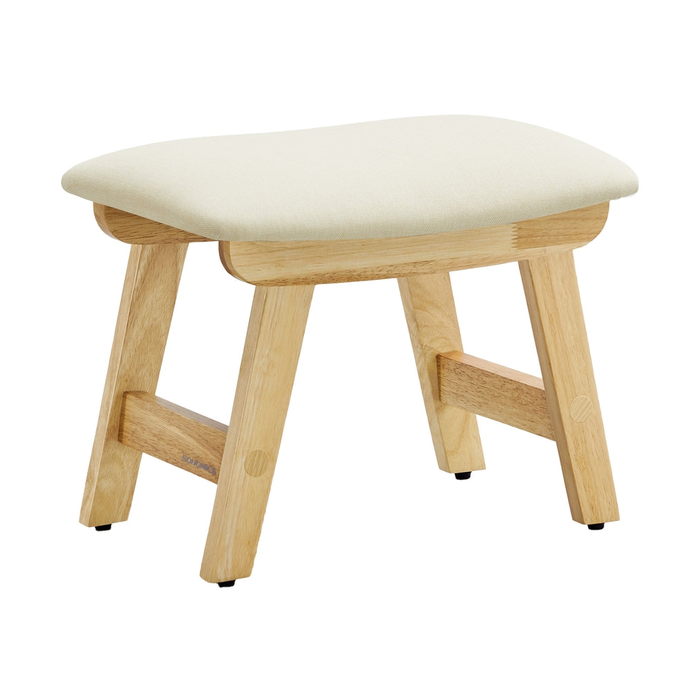 Padded Foot Stool Ottoman - Sand + Beige