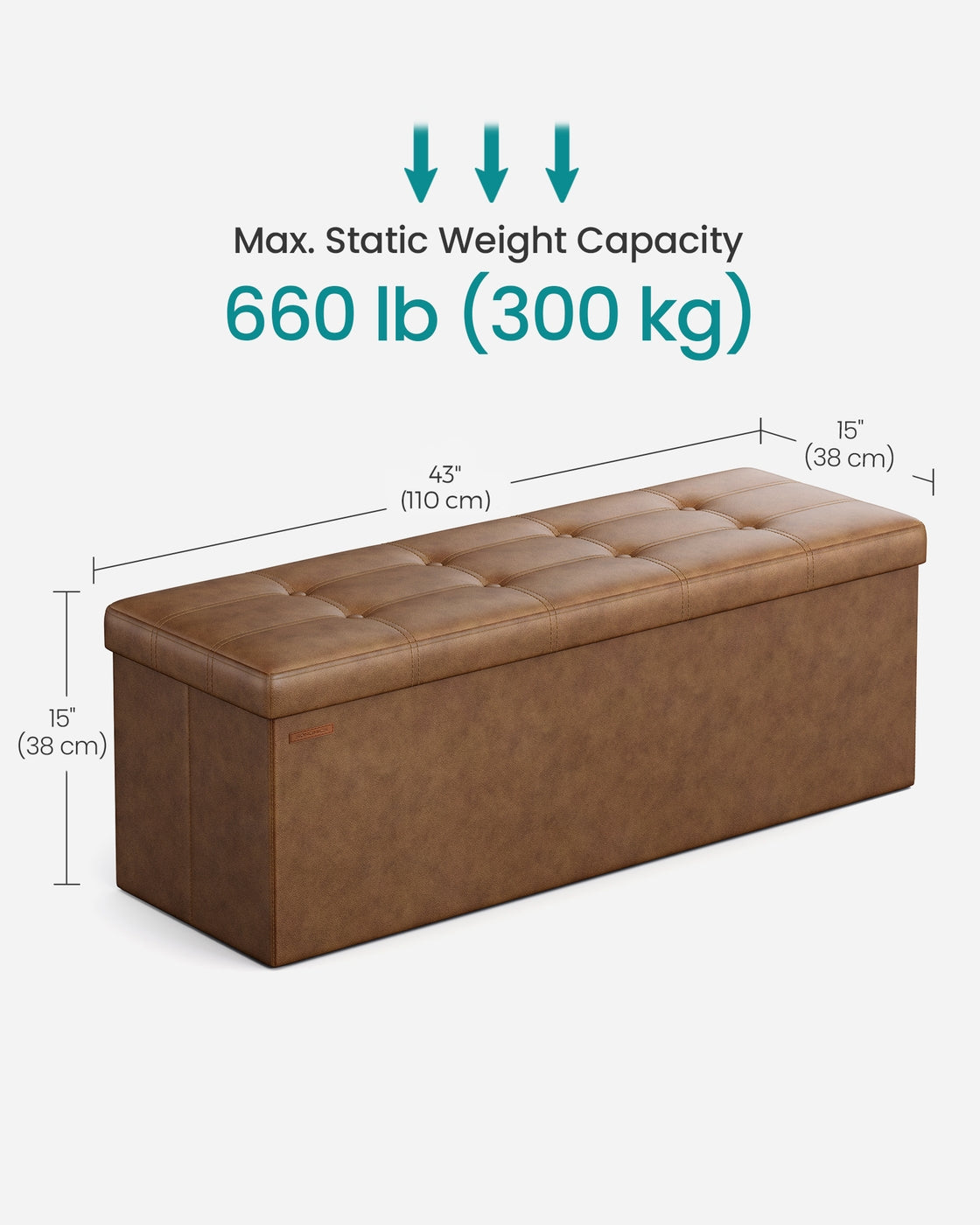 Folding Storage Ottoman Bench