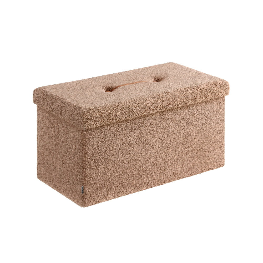 Storage Ottoman Bench - 30 Inch - Teddy Fleece - 24 Gal Capacity - Brown