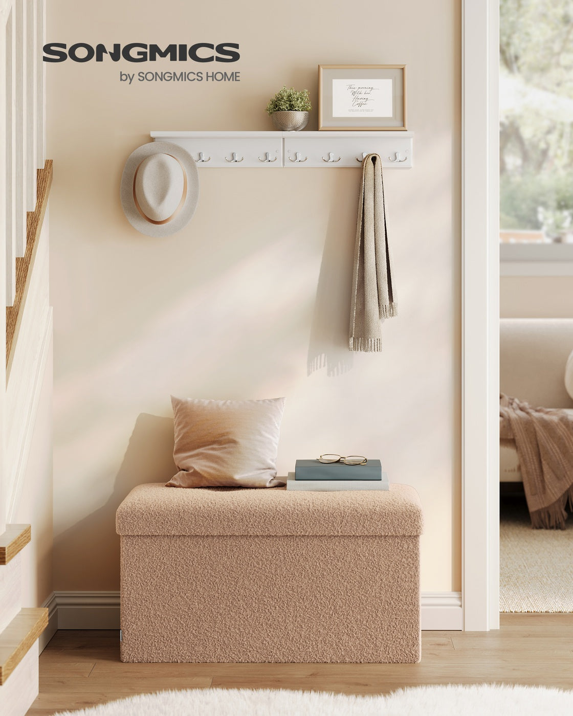 Storage Ottoman Bench - 30 Inch - Teddy Fleece - 24 Gal Capacity