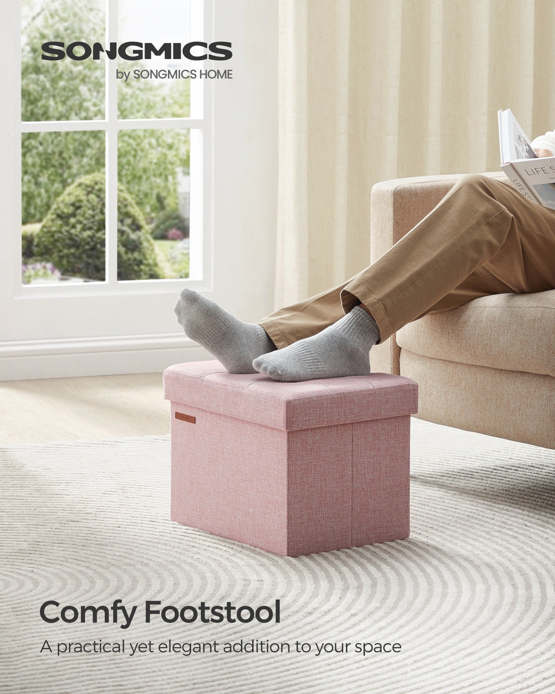 Small Folding Storage Ottoman