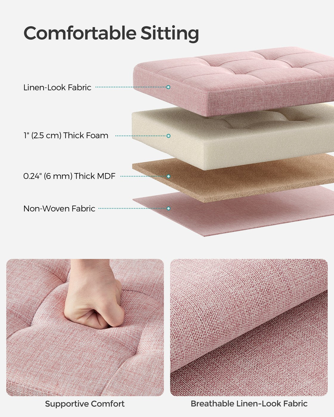 Small Folding Storage Ottoman