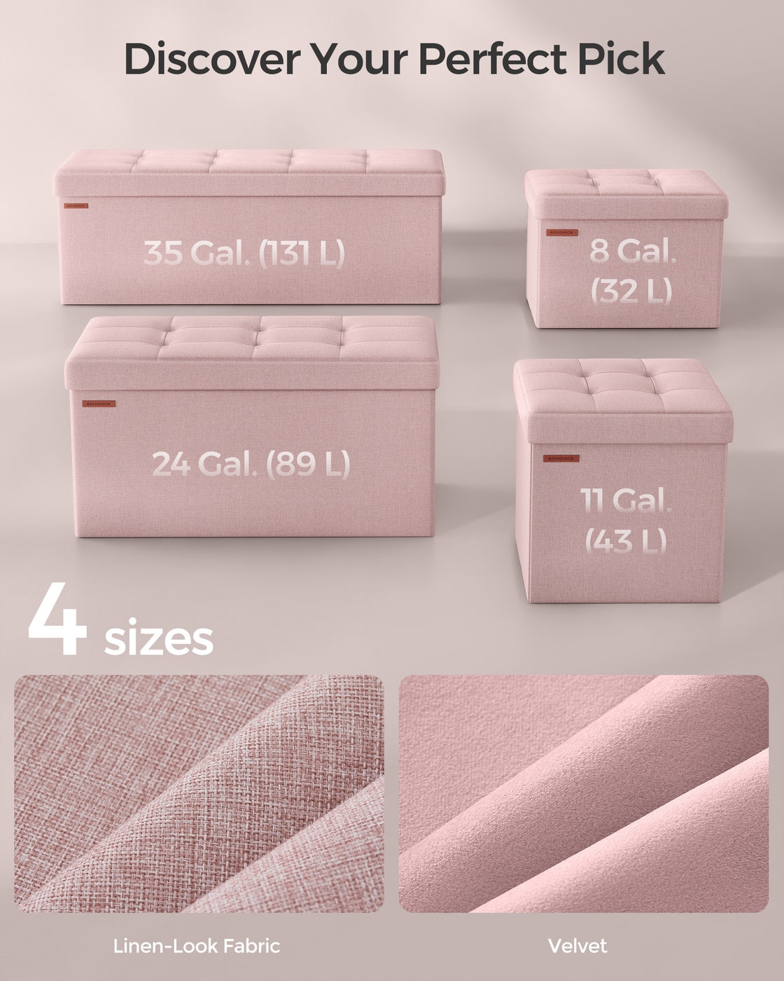 Small Folding Storage Ottoman