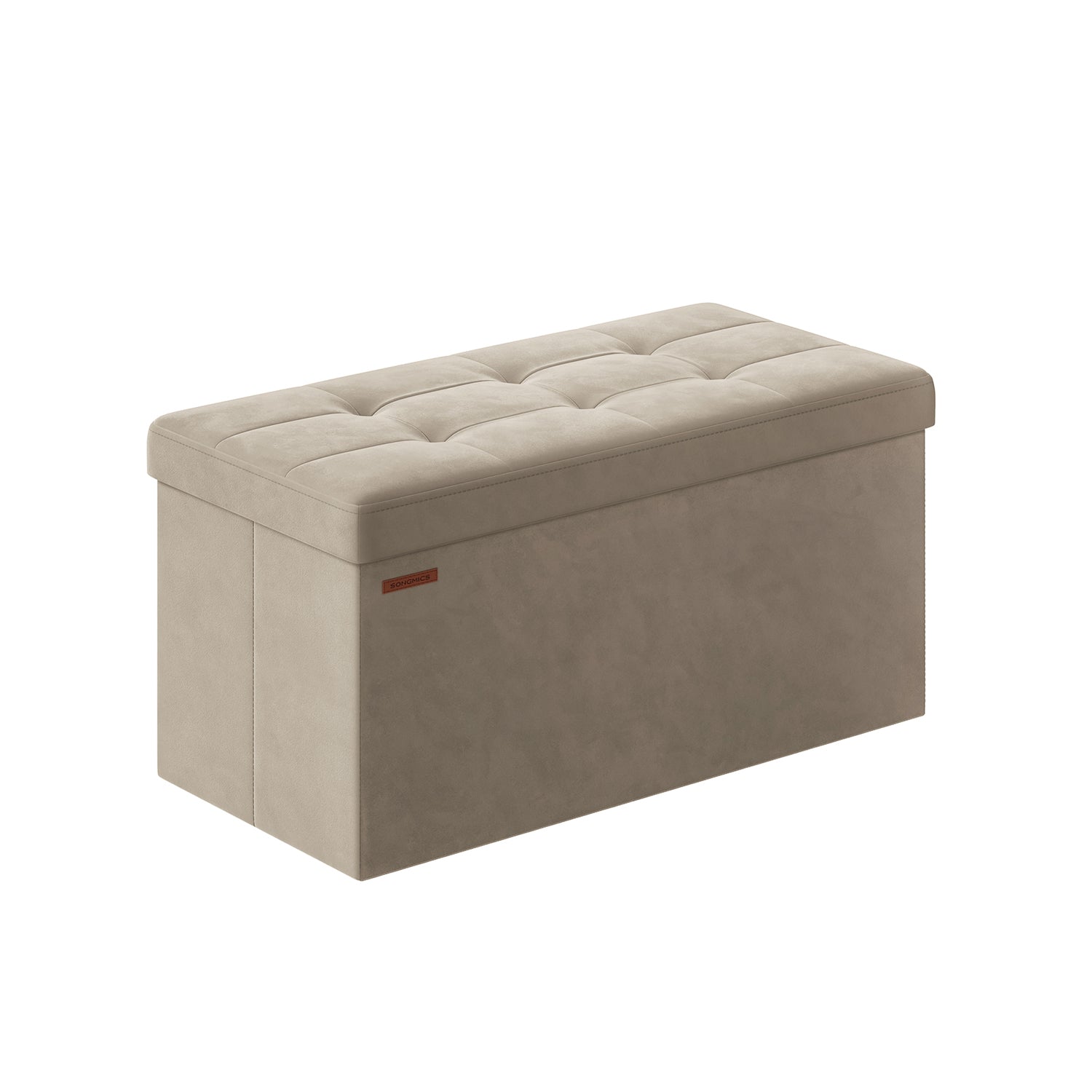 MAZIE Collection - 15 x 30 x 15 Inches Storage Ottoman Bench with Storage Chest - Load Up to 660 Lb Ink - Camel Brown - 15"D x 30"W x 15"H