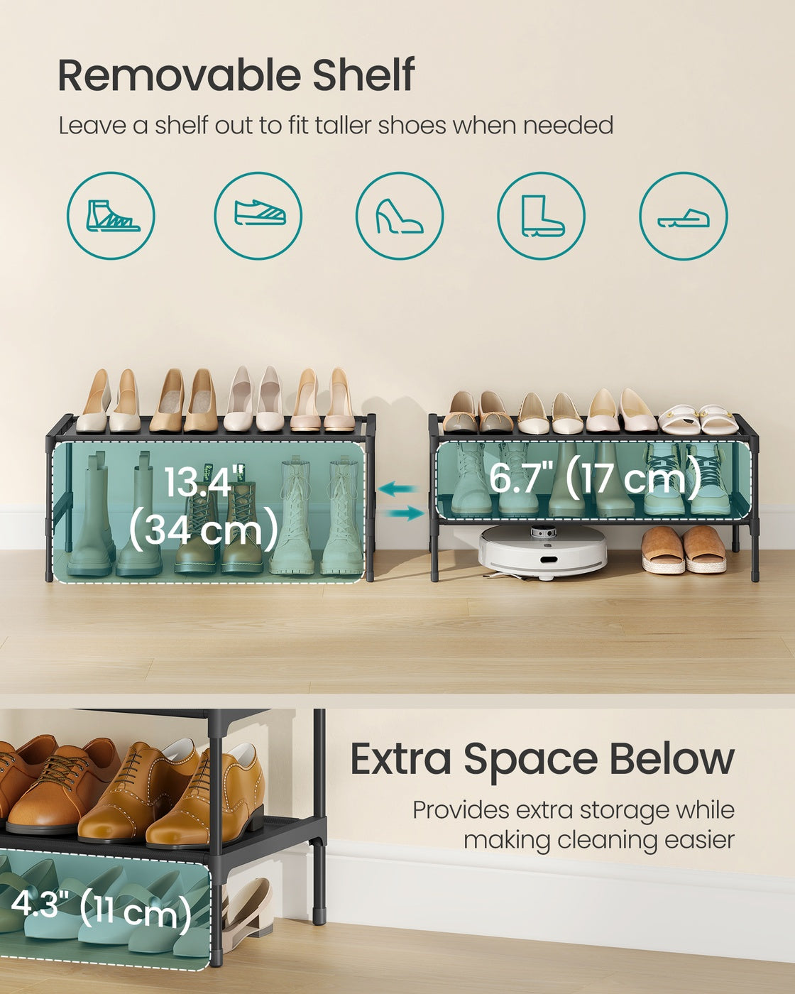 Small 2-Tier Shoe Rack