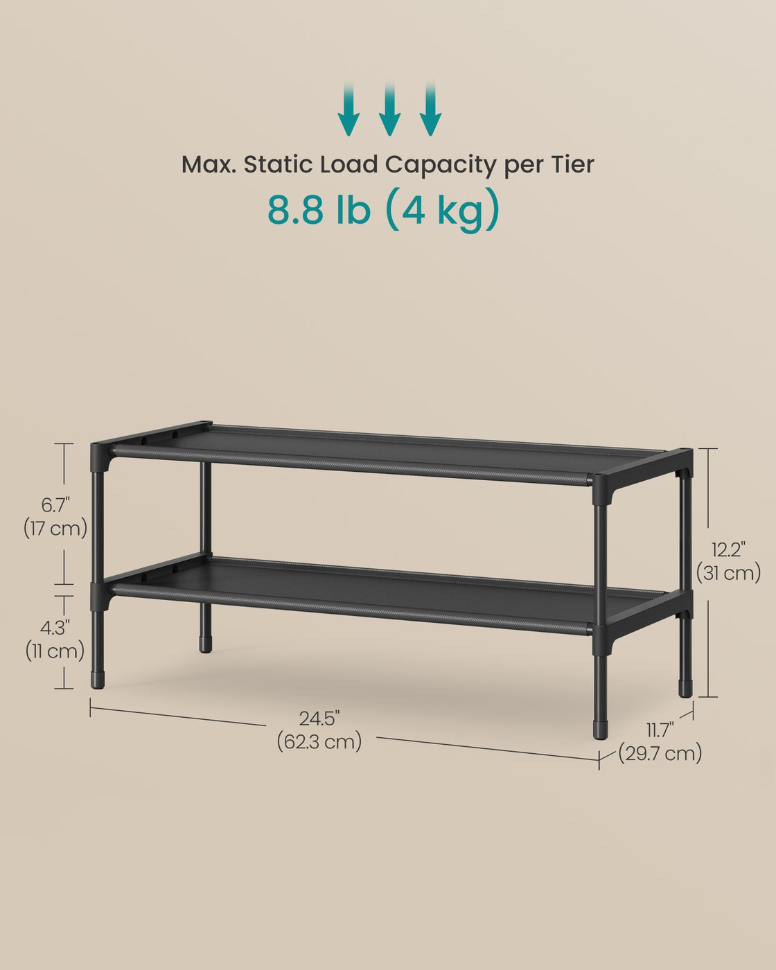 Small 2-Tier Shoe Rack