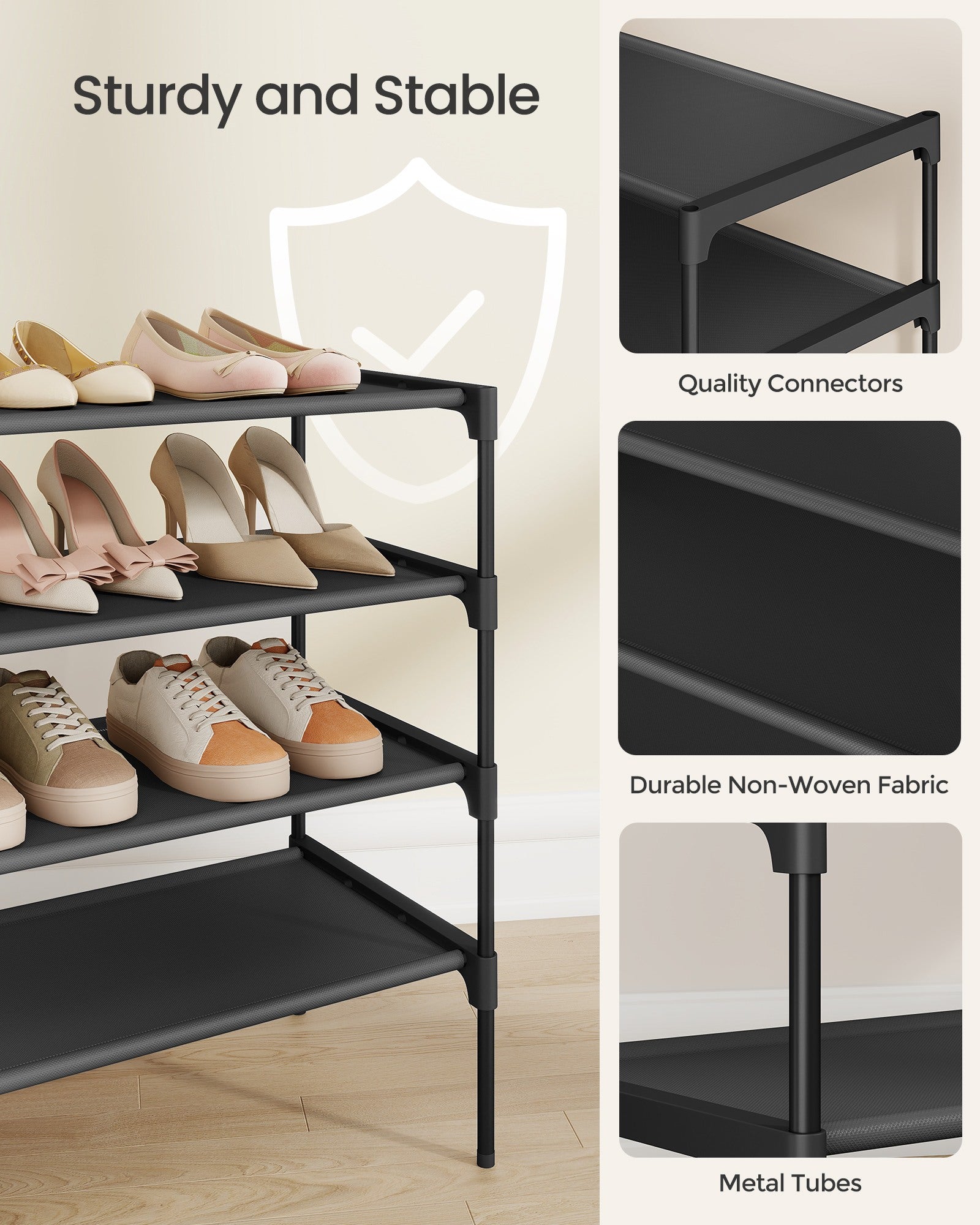 Hoe Rack - Shoe Storage Organizer - Space-Saving - Ink Black