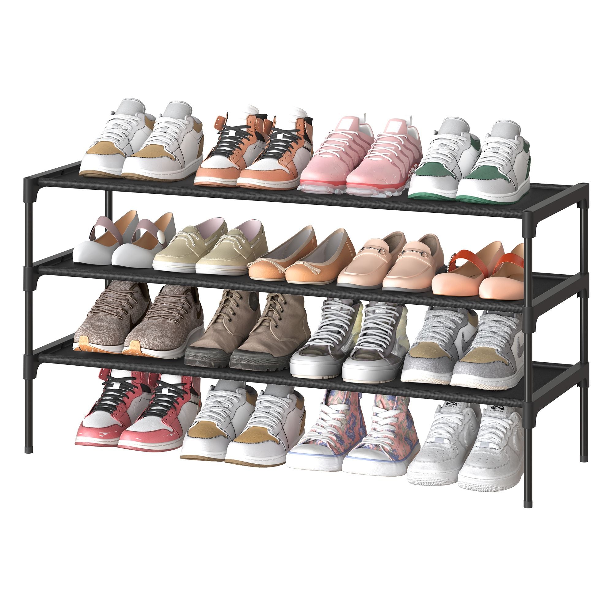 Hoe Rack - Shoe Storage Organizer - Space-Saving - Ink Black - 11.6"D x 36.1"W x 21"H