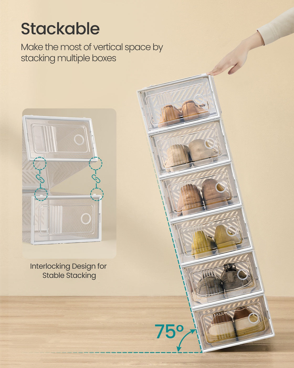 Foldable Clear Shoe Storage Boxes