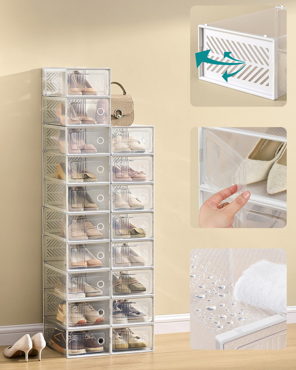 Foldable Clear Shoe Storage Boxes