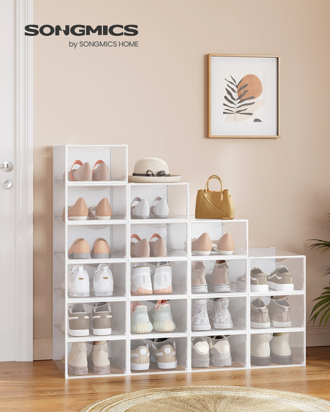 Stackable Clear Shoe Boxes - Set Of 18 - For Closet Or Entryway