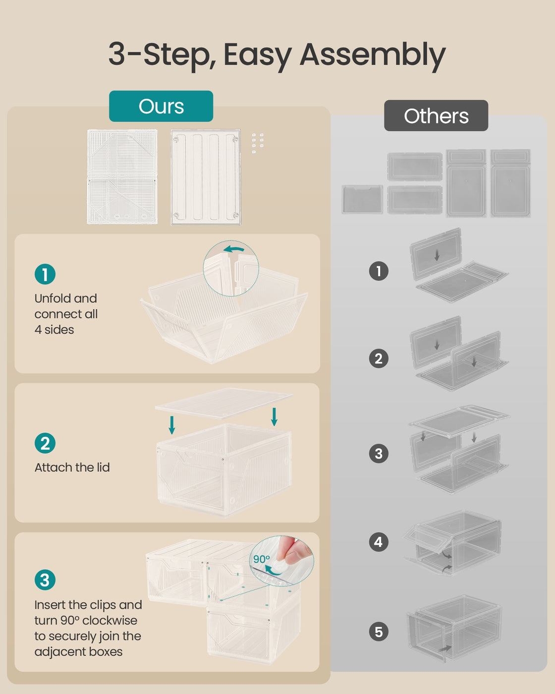 Stackable Plastic Shoe Storage Boxes