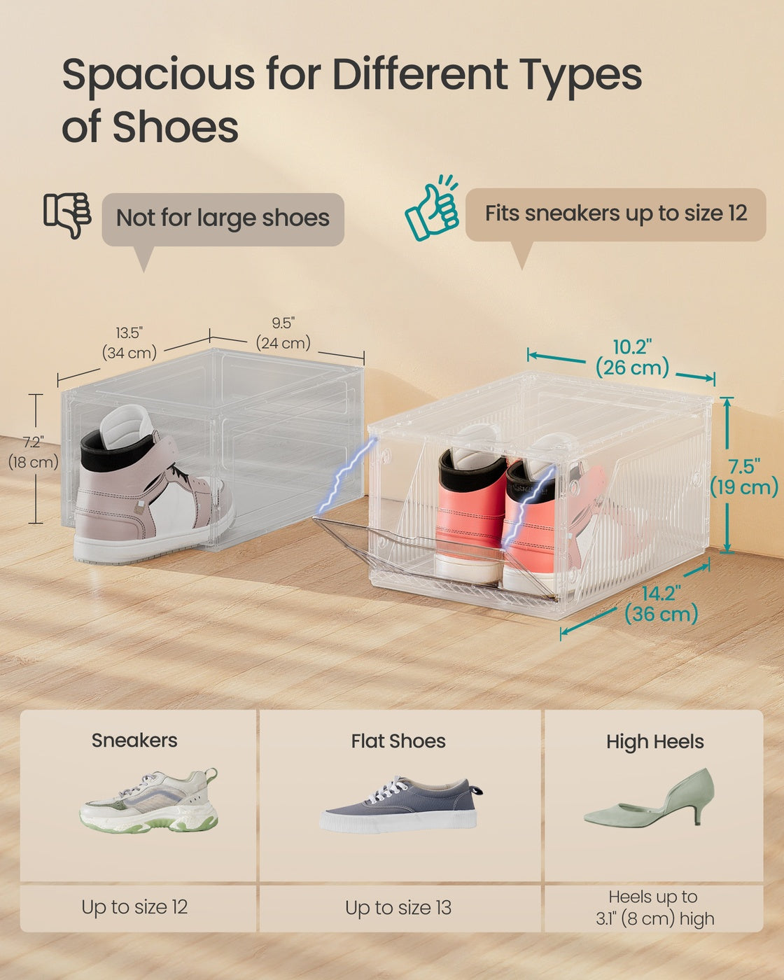 Stackable Plastic Shoe Storage Boxes