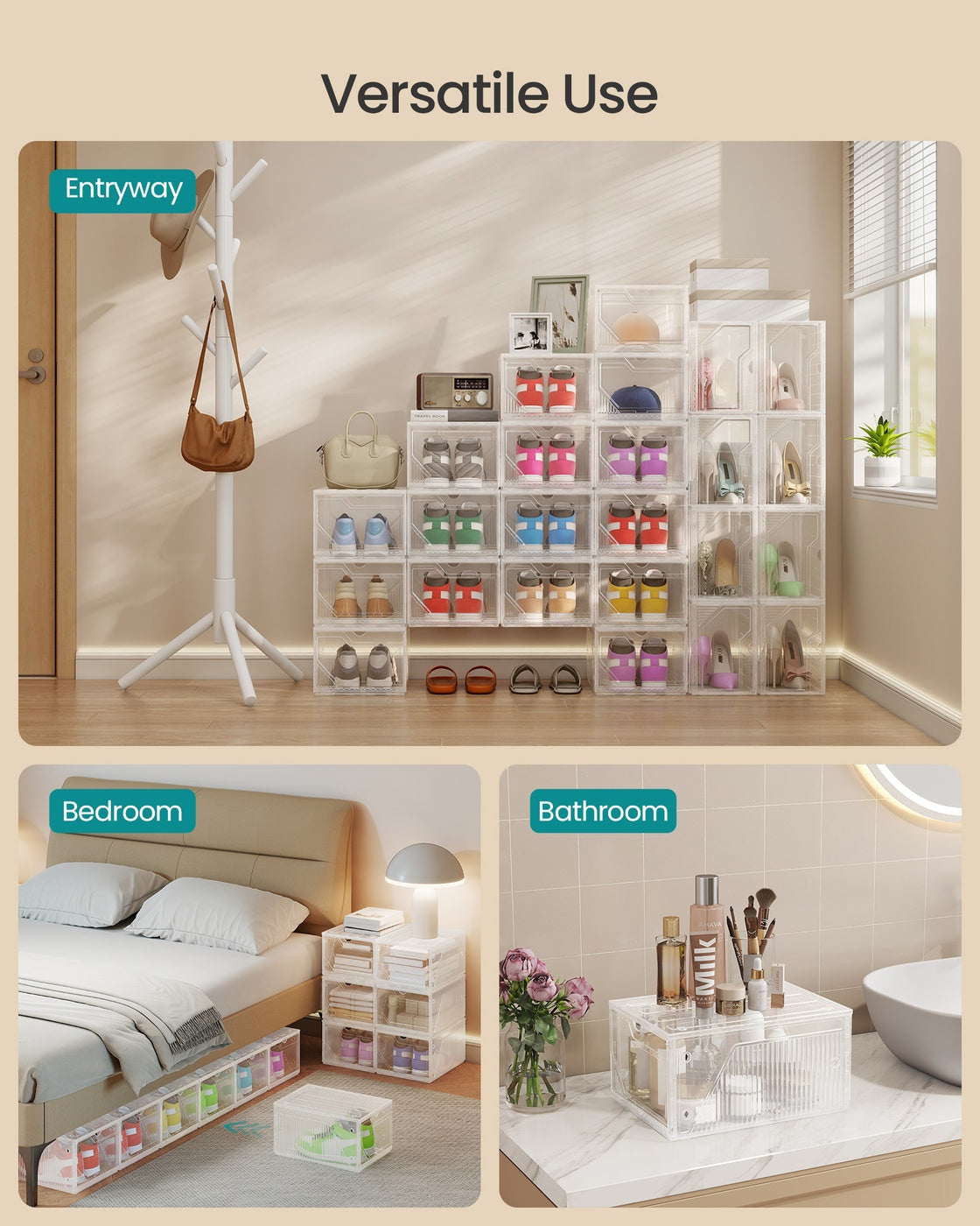 Stackable Plastic Shoe Storage Boxes