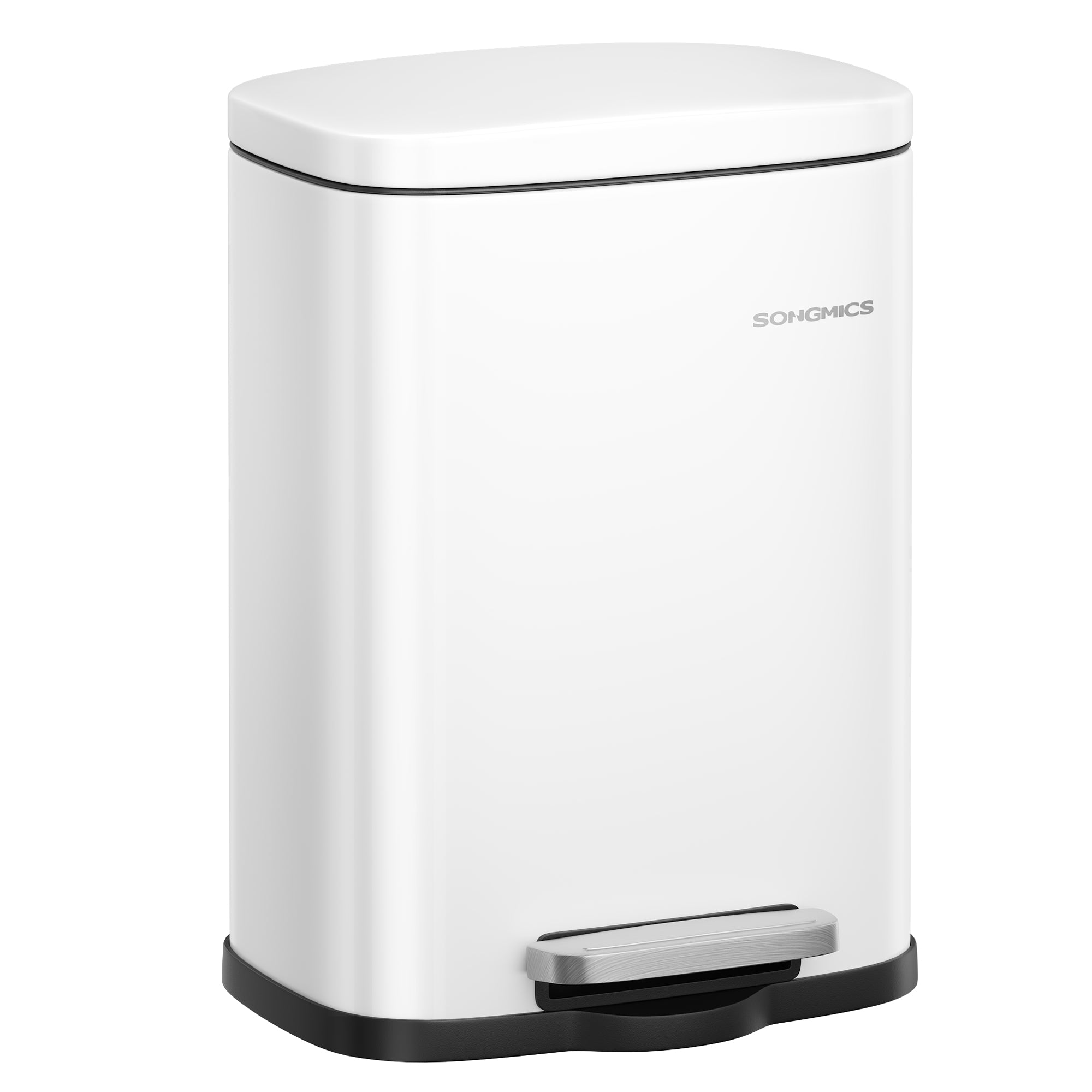 Small Bathroom Trash Can - Matte White