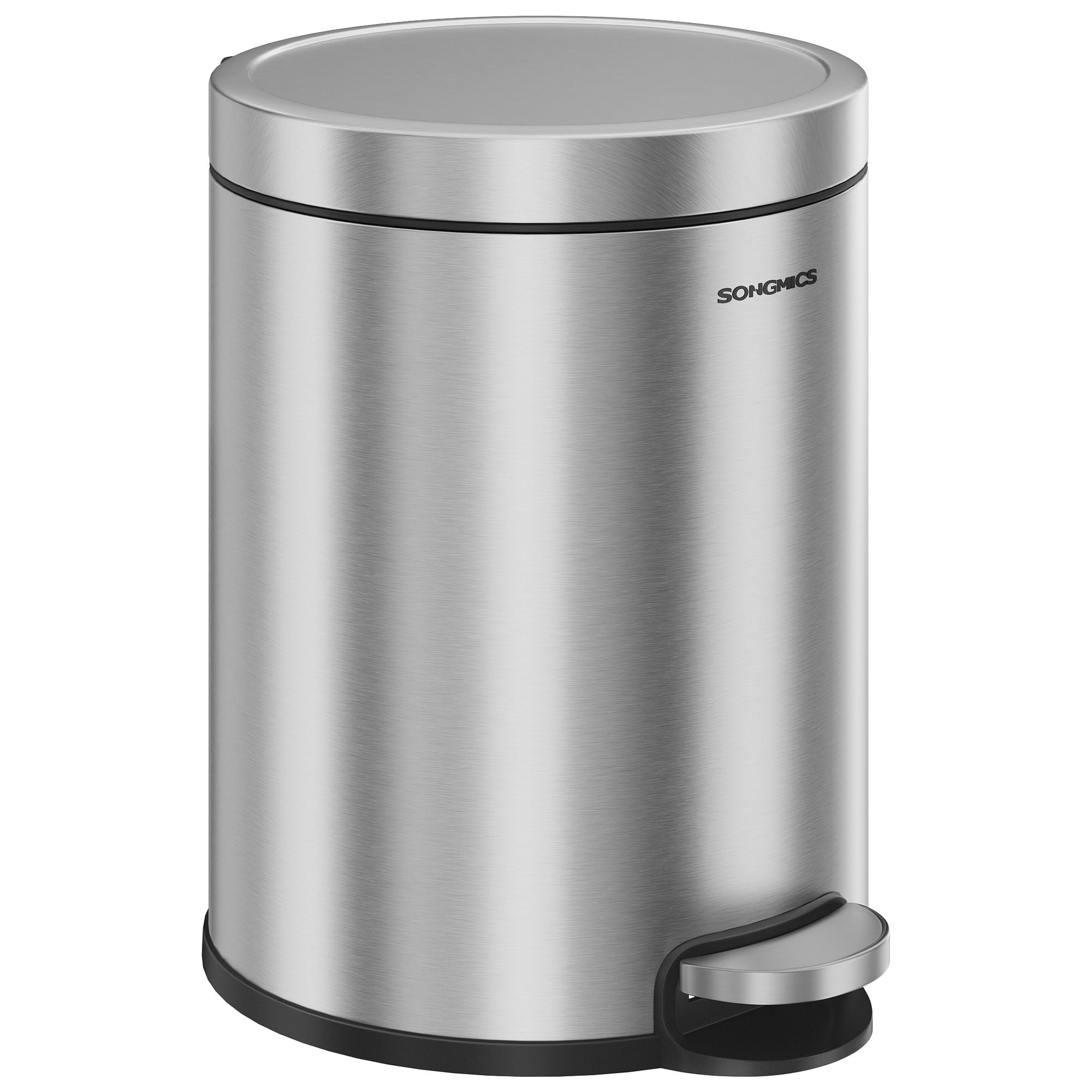 Bathroom Trash Can - Silver