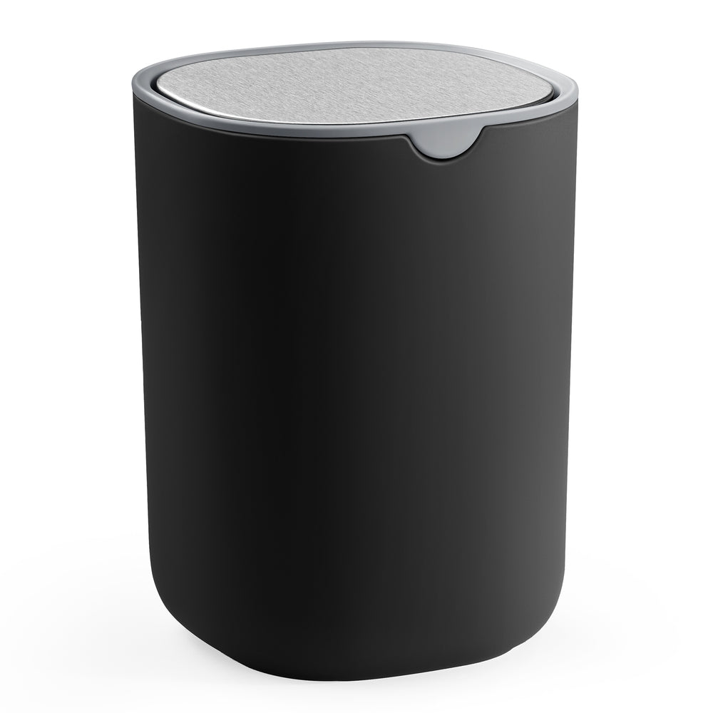 Mini Desk Trash Can with Lid - Ink Black