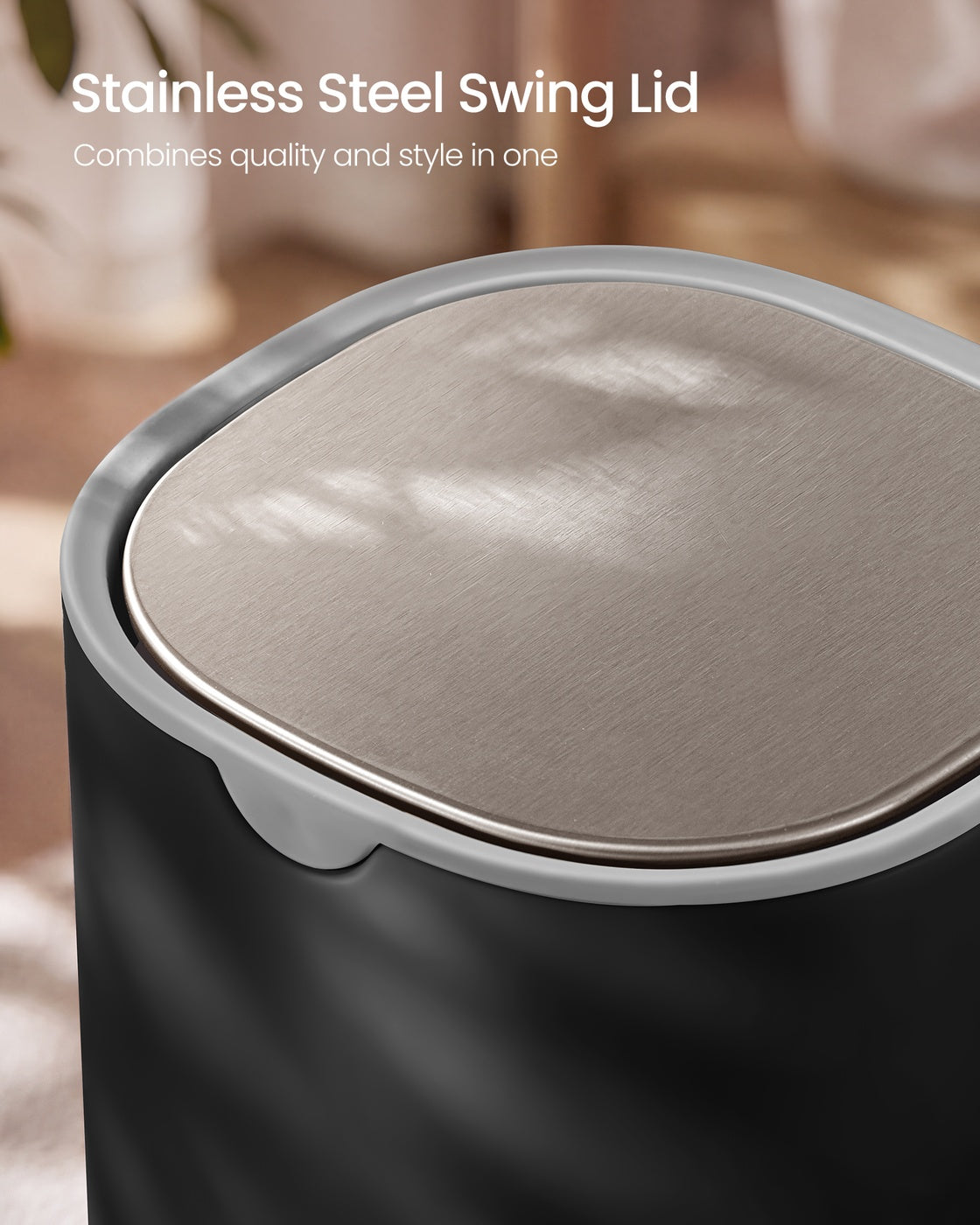 Mini Desk Trash Can with Lid - Ink Black