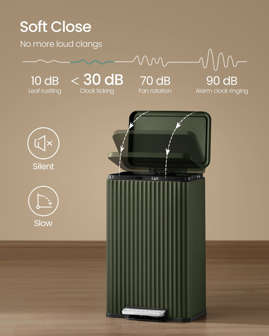 Stainless Steel Garbage Can 13 Gal - with Lid and Removable Inner Bucket