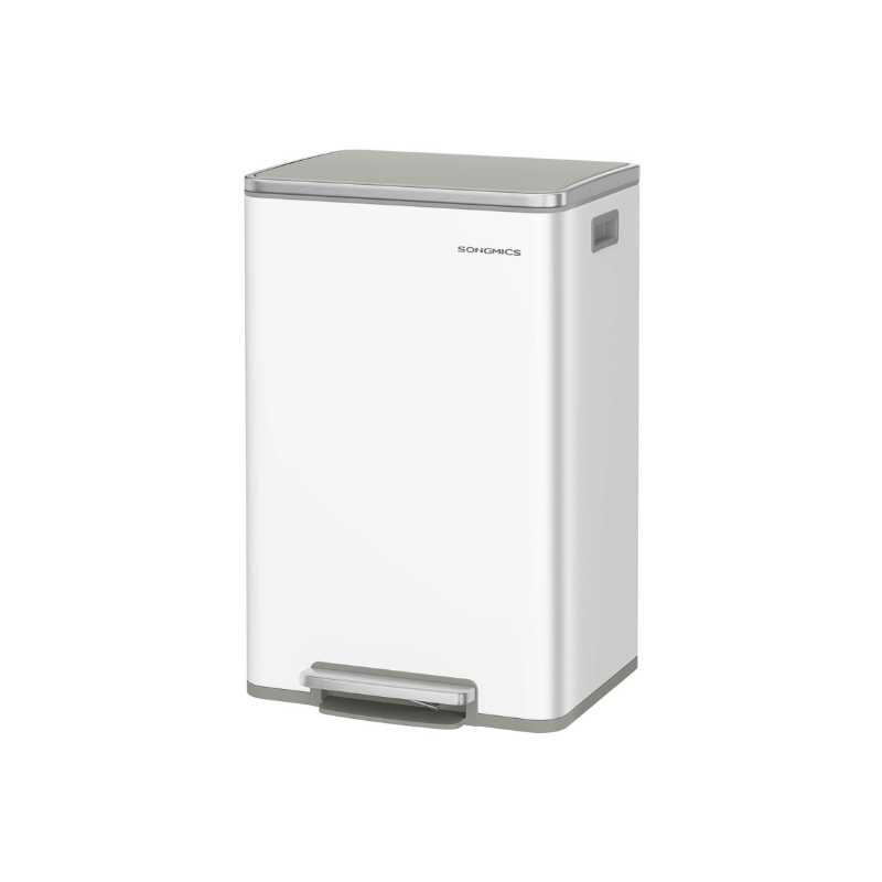 13-Gallon Trash Can with Soft-Close Lid - Cloud White