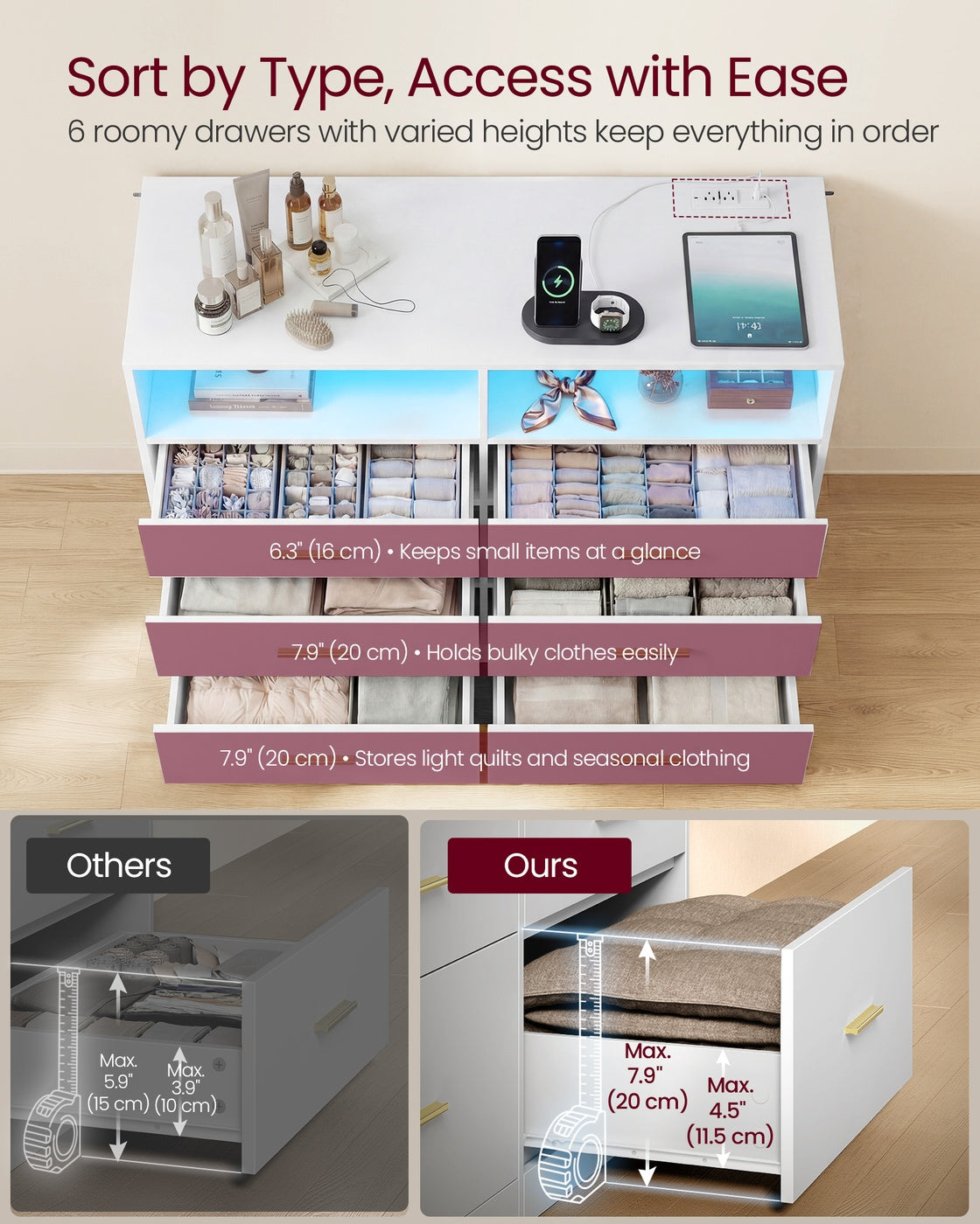 Wide 6-Drawer Dresser