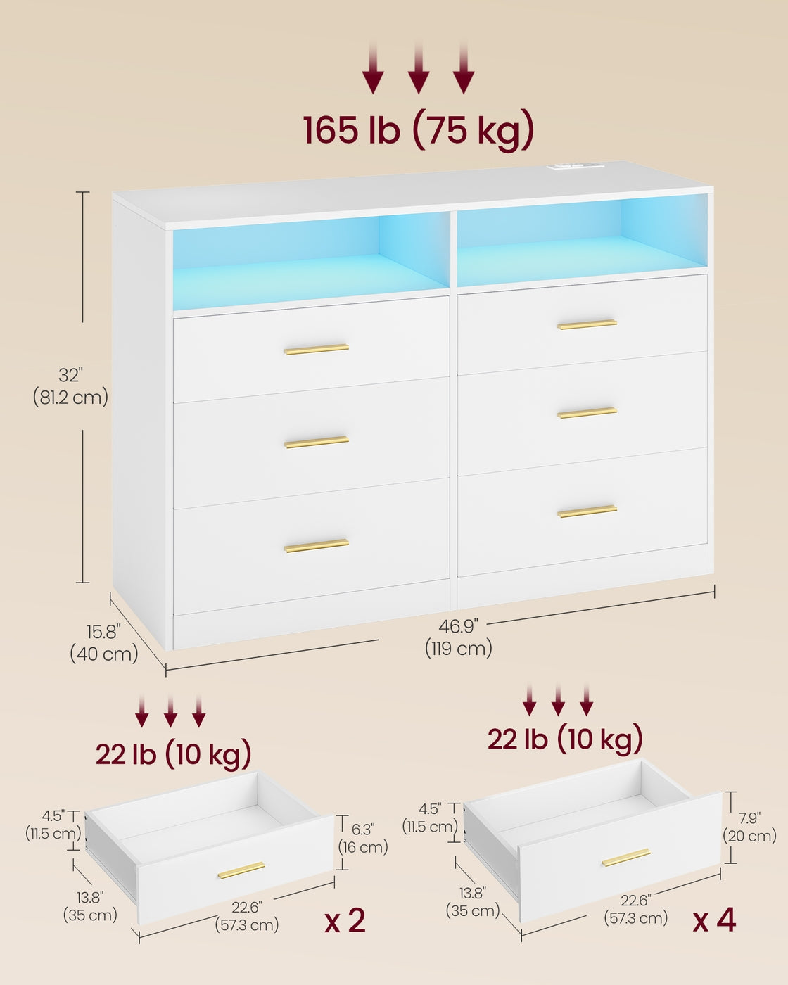 Wide 6-Drawer Dresser