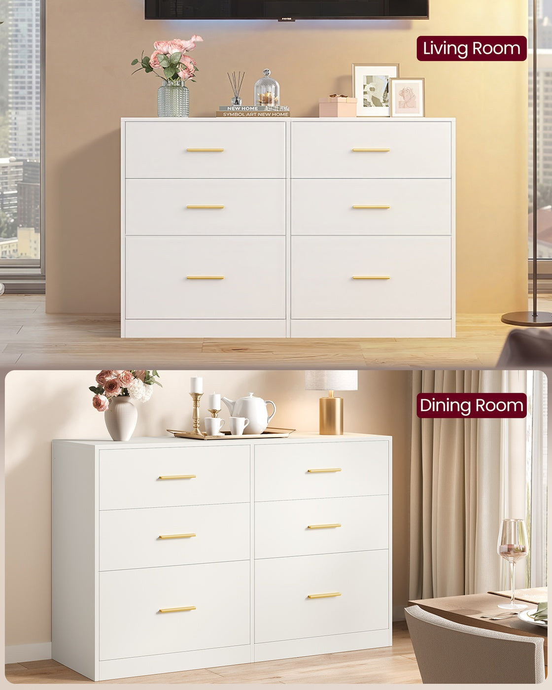 Wide 6-Drawer Dresser
