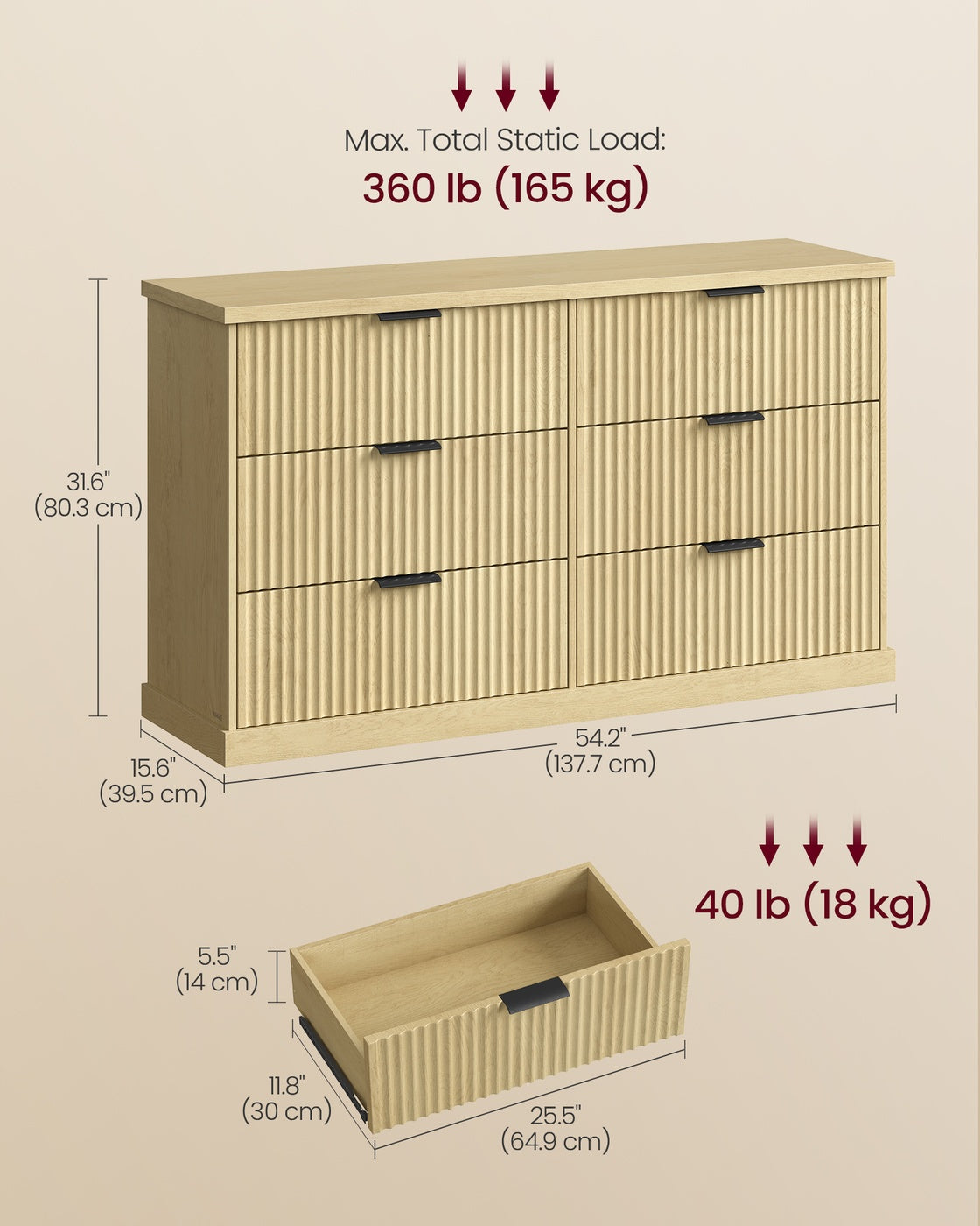 6-Drawer Double Dresser