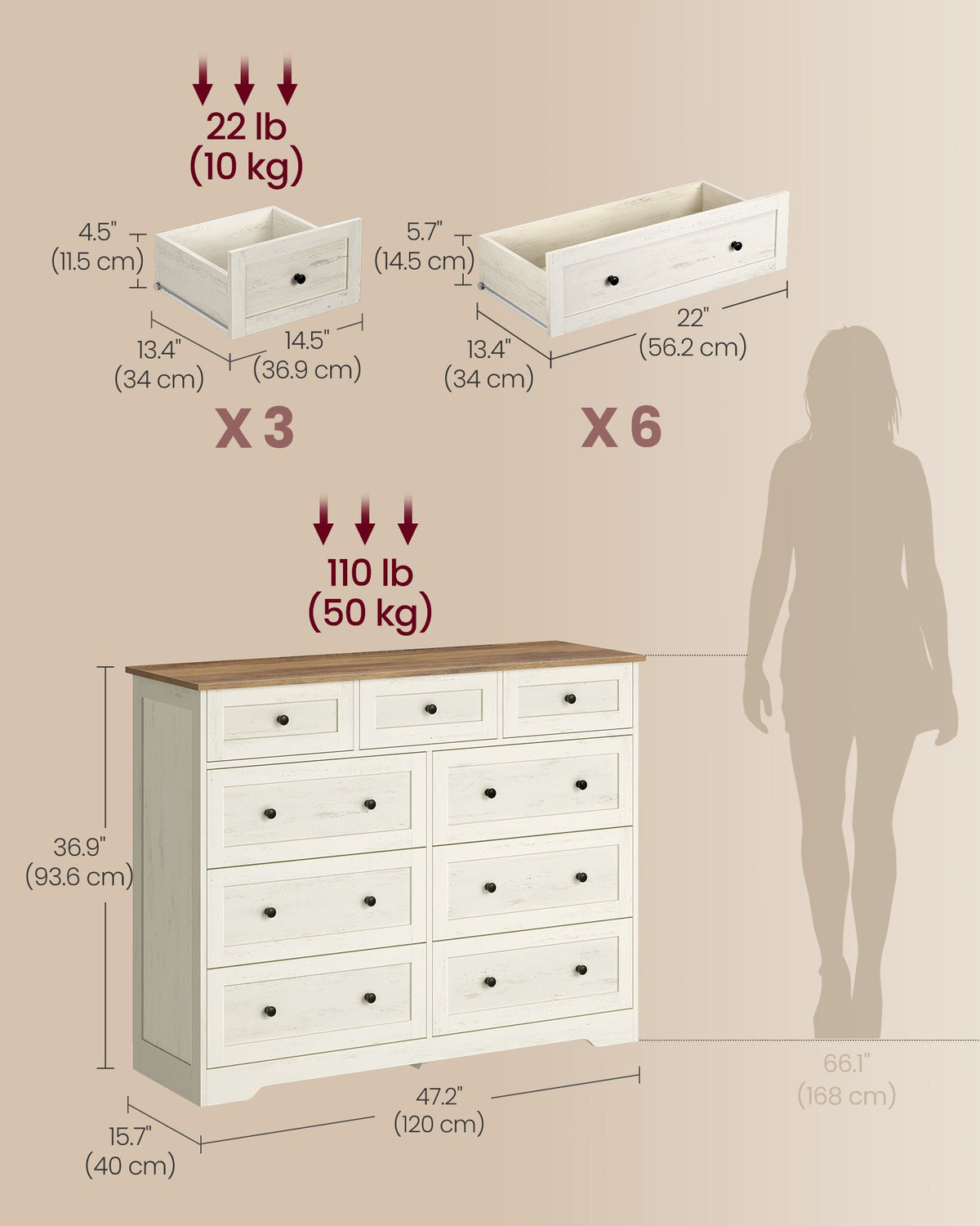 Dresser - 5-Drawer - Engineered Wood - 31.5-Inch Wide